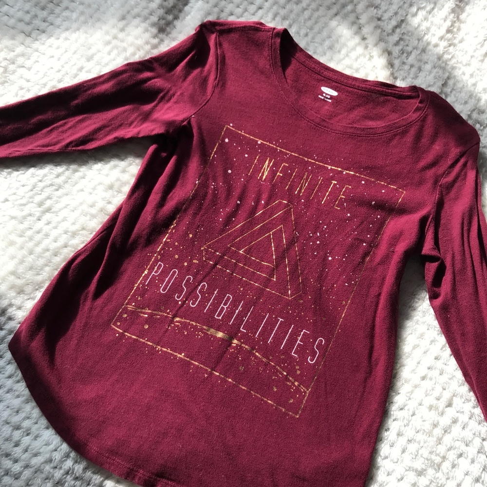 Maroon long sleeve girls shirt